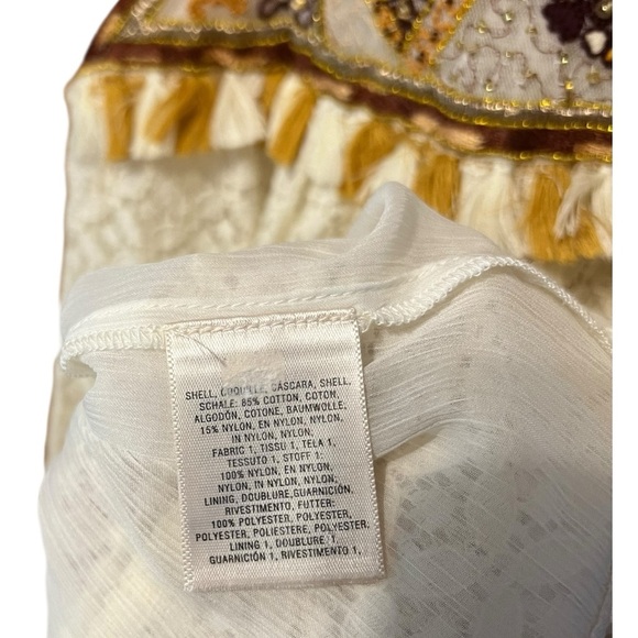 HD in Paris for Anthropologie Embroidered Lace Tassel Top – Size 4 - Picture 7 of 8